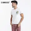SIMWOOD 2019 Summer T-Shirts Men 100% Pure Cotton Slim Fit Tops Print Tees Brand Clothing 180314