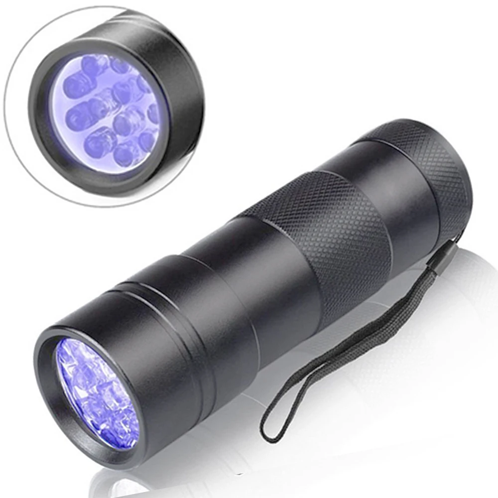 12 LED 395nm UV Flashlight Ultra Violet Blacklight Light Inspection Lamp Torch