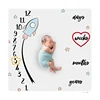 2019 Custom Month Growth Minky Fleece Dot Super Soft Digital Cartoon Print Baby Milestone Blanket