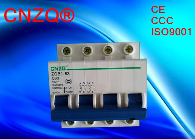 Hot Selling 4.5KA AC 400V Miniature Circuit Breaker 1p 2p 3p 4pole Durable Copper Material with LI Protection