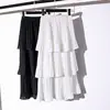 Long Women Casual Skirts Ladies Korean Chiffon Skirts Girls Long Pleated Skirts