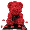 Mothers Day Souvenir Gifts 40cm Rose Bear Creative Teddy Bear Artificial Flower Room Decor