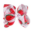 Hotsale Summer style 7 Inch Grosgrain Hair Bows with Clips, Fruits Pattern Printed