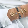 5Pc/Set Bohemian Turtle Charm Bracelets Bangles For Women Fashion Gold Color Strand Bracelets Sets Jewelry Party Gifts