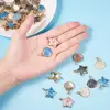 Factory Wholesale Seashell Starfish Charms Starfish Metal Beads Seashell Golden Tone Alloy Enamel Pendants for Jewelry Making an