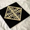 2019 Black Velvet Suede Laser Cut Acrylic Wedding Invitation folio