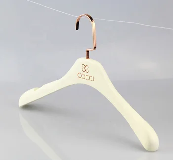 White Painted Coat Hanger Customized Wooden Clothes For Tory Burch