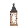 Set of 3 High Quality Metal And Wood outdoor Candle LED Wedding Home Garden hurricane Decorative Lantern