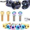 6Pcs/box Risk Titanium Ti Bike Cycle Bicycle Headset Stem Pinch Fixing Bolts Screw Hex Allen Head with Washers M5x18/20mm