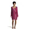 OEM Bulk Cute Women Maternity Nursing V-Neck Nightgown Matching Belted Robe Set Flattering
