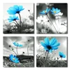 Free sample best selling artwork blue flower machine made oil painting for living room decor