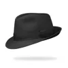 Wholesale custom high quality nylon satin lined plain orange fedora juzz hat for men