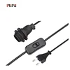 Professional export VDE CE ROHS approval H03VVH2-F 2*0.75 eu power cord salt lamp power cord with on off switch E14 full thread