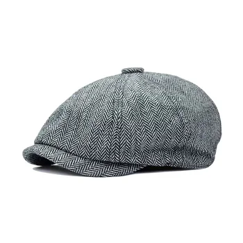 grey newsboy hat