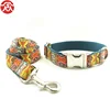 Bohemian Style Pet Dog Collar and Leash Retractable Flexi Dog Leash Collar With Carabiner Hook