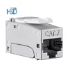 Amp Cat7 Punch Down Rj45 Shielded Keystone Jack Cat 7 Modular Jack Female Coupler Jacks SFTP Wall End Cat7 Plenum Keystone Jack