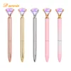 Custom logo Jewelled Ballpoint Pen with colorful led light Big diamond ball pen luxury pen for gift