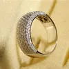 Simple Full Zircon Ring Fashionable Group With Multi-Zircon Ring Wedding Party for Women