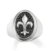 Fantastic fleur de lis engraved silver princess crown rings