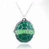 Movie Jewelry Teenage Mutant Ninja Turtles Necklace Kolye Green Enamel Turtle Shell Chain Necklace Anime Gargantilla Collares