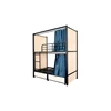 Commercial stainless queen size twins bunk bed with futon for prison
