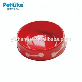 red plastic dog bowls