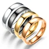 Cheap wholesale silver gold rose gold black 4mm width stainless steel titanium rings blanks for men and women