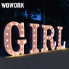 2019 wowork Decorative led letter lights marquee sign backdrop setting for stage wedding