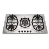 Cheapest 90 cm 5 burner gas stove with Heavy Cast Iron Pan Support