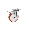 European Medium-Heavy Duty Stainless Steel Pu Caster With Plastic Core
