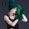 Newest Custom Designs Winter Warm Gloves for Women Motorcycle Leather Gloves Sheepskin Leather Gloves with Raccoon Fur Cuff