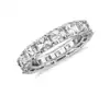 Wholesales White CZ Emerald Eternity Band Rings in 925 Silver