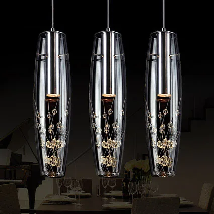 Art design glass cylinder pendant light for indoor