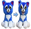 Feisty Pets 8'' plush Blue Dog stuffed dog animal-cute-funny-creative face change expression