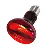 Red Glass Light Bulb 50W 75W 100W UVA Infrared Halogen Heating Lamp for Reptile and Amphibianeptile