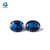 hot selling 2019 xiangyi blue synthetic corundum oval machine cut sapphire beads jewelry stones gems