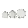 china supplier grace 42pcs porcelain silver rim dinnerware set