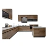 2019 popular best price melamine wood veneer kitchen cabinet solid wood looks