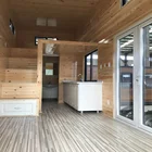 輸送家ホイール木製プレハブグリーンタイニーホームセキュリティ無料 containercontainer 家デザイン計画