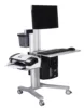Rotating computer monitor keyboard desk stand