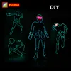 China Suppliers Hiphop Dance Costumes Luminous Clothing Masque Led Halloween EL Wire Suits Christmas Lights Glow In The Dark