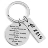 Graduation gift Stainless steel key ring behind you all you memories pendant