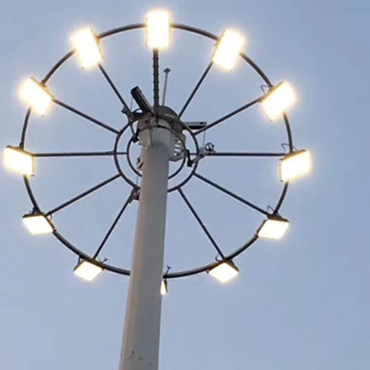 High quality 30m high mast lighting pole 250 watt led flood light for soccer field