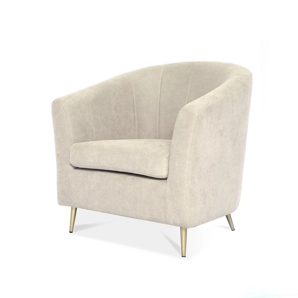 Laynsino Beige Fabric Armchair Modern Accent Barrel Chair Buy Accent