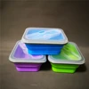 600ml kids silicone Collapsible lunch box bento