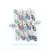 High Quality Colorful CZ Setting Gold Plated Connections Copper Tube For Bracelet Making Materials