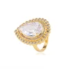 new style white cz stone jewelry gold plated ring