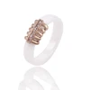 13919 Xuping Jewelry unique rose gold color rib skeleton pattern diamond ceramic ring