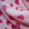 Peace Heart Printed Coral Fleece Fabric For Baby Warmth Keep