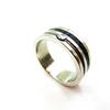 popular trendy stainless steel wire carber fiber cable silver men rings